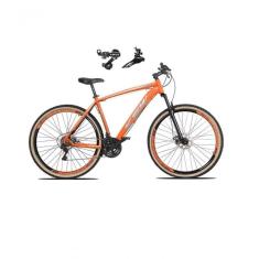 Bicicleta Aro 29 Ksw Xlt Alumínio 24v Câmbios Shimano Garfo Suspensão Pneu Faixa Bege Laranja 21