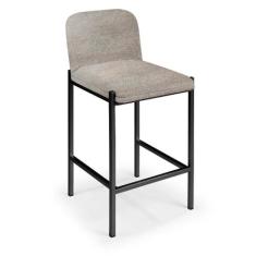 Banqueta Cássia em Aço Carbono Preto - Drop mobiliário