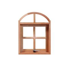 Janela Maxim-Ar Quadriculada 80cm Arco em Madeira Maciça Cedro Arana C