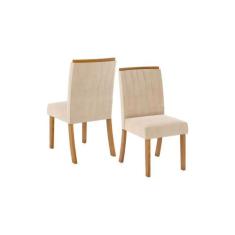 Cadeira Sala de Jantar Tauá Kit 2 Un Nature/Veludo Light Linho - Henn