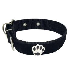 Coleira Camurça Aplique 25Mm Pra Cachorro Nicapet Preta Nº 3