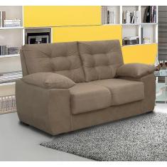 Sofá Luxemburgo 2 Lugares Tecido Suede Castor - Moveis Marfim - CAMA I