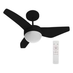 Ventilador De Teto Preto Com Controle 3 Pas 83Cm Bivolt 36W - Inspire,