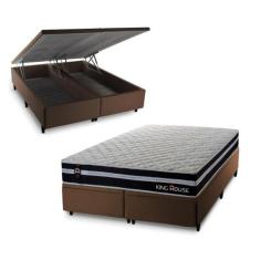 Conjunto Box Baú Durham Preto 158x198x67 c/ Molas Ensacadas - King Hou