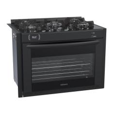 Fogao a Gas de Embutir 5 Bocas Venax Gaudi Prisma Vitreo Preto