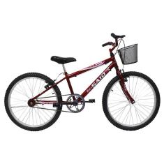 Bicicleta Aro 24 Feminina Mono Sem Marcha Com Cesta Saidx Vermelho