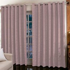 Cortina Jacquard 3,00 x 2,50  para sala/quarto  Admirare, Rosê