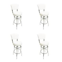 Banqueta Alta Bar Giratória com Encosto cromada Assento grosso Confort