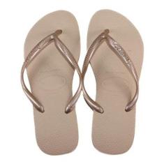 Chinelo Feminino Havaianas Slim Fc Areia/Dourado-Feminino
