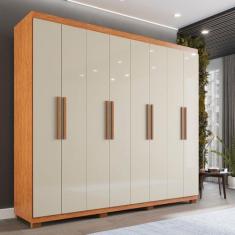Guarda-roupa Casal 8 Portas 4 Gavetas Montreal com Pés Frente 100% MDF
