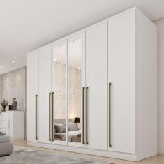 Guarda Roupa Casal 6 Portas 8 Gavetas com Espelho Portugal 270cm Yesca