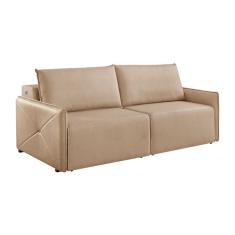 Sofá 3 Lugares Retrátil Urban com USB Linho Palha 220 cm