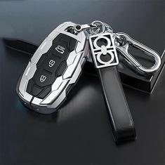 TPHJRM Carcaça da chave do carro em liga de zinco, capa da chave, adequada para Hyundai i30 Ix35 Kona Encino Solaris Azera Accent TM Palisade Santa Fe