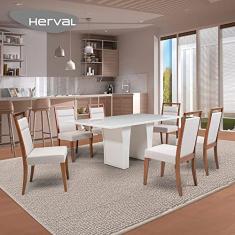 Mesa de Jantar Herval Denver com 6 cadeiras, 180 x 100 cm, Off White