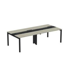 Mesa de Plataforma Dupla para 4 Pessoas Corporativa 130X120/4P PDC13/12/4P Nogueira Casablanca/Preto