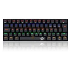 Teclado gamer mecânico compacto Lakshmi, ABNT2 Switch MK2 DIY BLUE, K606R, REDRAGON