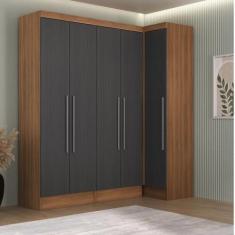 Guarda-roupa Modulado Viena 5 Portas 4 Gavetas 2 Peças Espresso Móveis