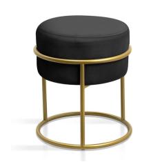 banqueta redonda reforçada pes argola dourado espuma confortavel com d