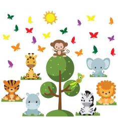 Adesivo de Parede Safari Baby para Quarto Infantil - Quartinhos