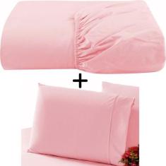 Lençol Mini Cama C/ Elástico + Fronha 70x50 Percal 200 Fios - INGRID B