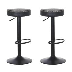 Kit 2 Banquetas Viena Preta Vintage Regulável