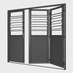 Portão de Abrir Pantografico com 3 Basculas sem Vidro 215x245 Req: 5