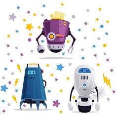 Adesivo de Parede Infantil Robôs para Quarto