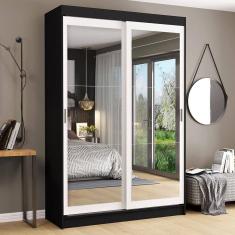 Guarda-roupa 2 Portas de Correr de Espelho 2 Gavetas Madesa