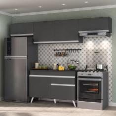 Armário De Cozinha Compacta 4 Peças Mp3697.898 Veneza Preto