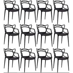 Kit - 12 X Cadeiras Masters Allegra - Preto