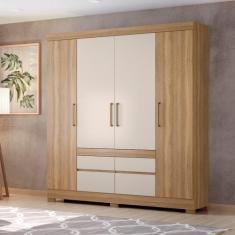 Guarda Roupa Casal 4 Portas 2 Gavetas Bilbão Demóbile - Demobile, Amên