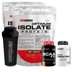 Kit 2x Optimum Isolate Whey Protein 900g + Power Creatina 100g + BCAA 