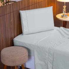 Jogo de Lençol Solteiro 3 Peças Percal 400 Fios 100% Algodão Acetinado