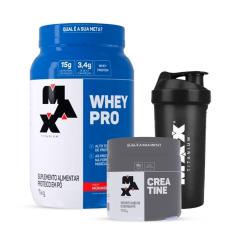 Combo Max Titanium Whey Pro 1kg Creatina 100g Coqueteleira-Unissex
