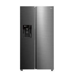 Refrigerador Side By Side Frost Free Inverter 570L com Dispenser de Água e Gelo Cinza 110V