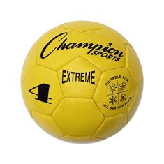 Champion Sports Bola de futebol Extreme Series, tamanho 4 - Liga Juvenil, Todos os Climas, Toque Macio, Máxima Retenção de Ar - Bolas de Chute para Crianças 8-12 - Jogos de Futbol Competitivos e Recreativos, Amarelo