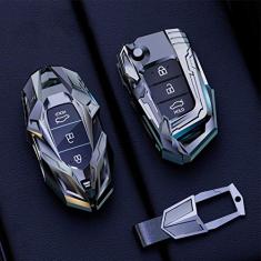 TPHJRM Carcaça da chave do carro em liga de zinco, capa da chave, adequada para Hyundai Santa Fe TM 2019 I30 2018 Solaris Azera Elantra Grandeur sotaque