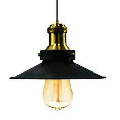Pendente Nordic Industrial 22 Cm Vintage Preto Com Dourado