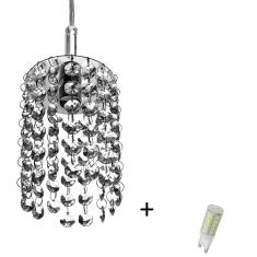 Lustre Pendente Redondo Clearcast Cristal Legitimo Com Lâmpa