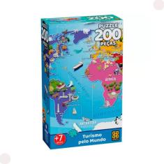 Quebra Cabeça Puzzle 200 Peças Turismo Pelo Mundo 04591 Grow