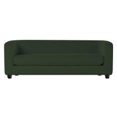 Sofá 3 Lugares Luxo Recepção Escritorio Sala Veneza 200cm Linho Cor Verde