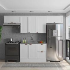 Cozinha Modulada 4 Peças 7 Portas 2 Gavetas com Balcão para Pia Unna