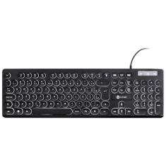 Teclado chocolate slim multimidia teclas redondas led branco 1.8 metro