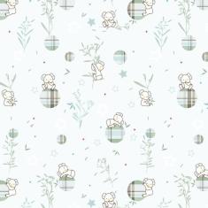 Papel De Parede Coala Folhas De Bambu Infantil Bebe Adesivo