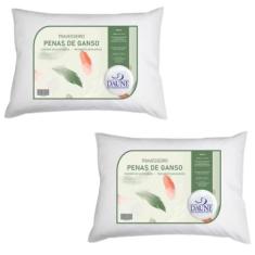 Kit de 2 Travesseiros de Penas e Fibras - Macio - Daune