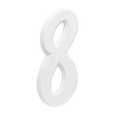 Número Residencial Para Casa 8 Branco 3D 22cm - MetalCromo