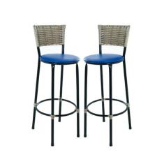 Kit 2 Bancos Banquetas Com Encosto Para Bistrô Bancada - EJC ESPAÇO JU