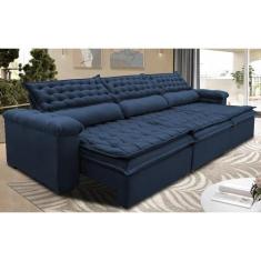 Sofá Retrátil e Reclinável 3,52m Molas Ensacadas Cama inBox Botonê Esp