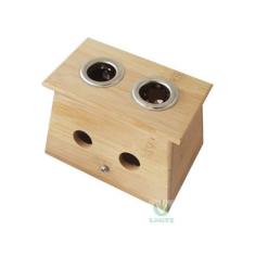 Berço para moxabustão em madeira - 2 furos - Goldlife