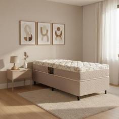 Cama Box + Colchão Castor Solteiro Class One Face Pocket 120x203x52cm